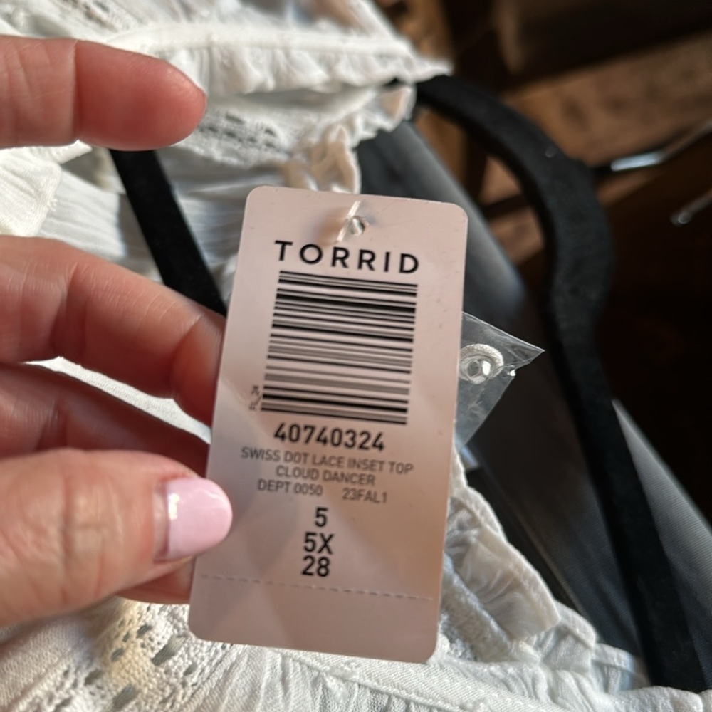 NWT torrid Swiss.lace inset top cloud dancer 5X/28 - Picture 9 of 9